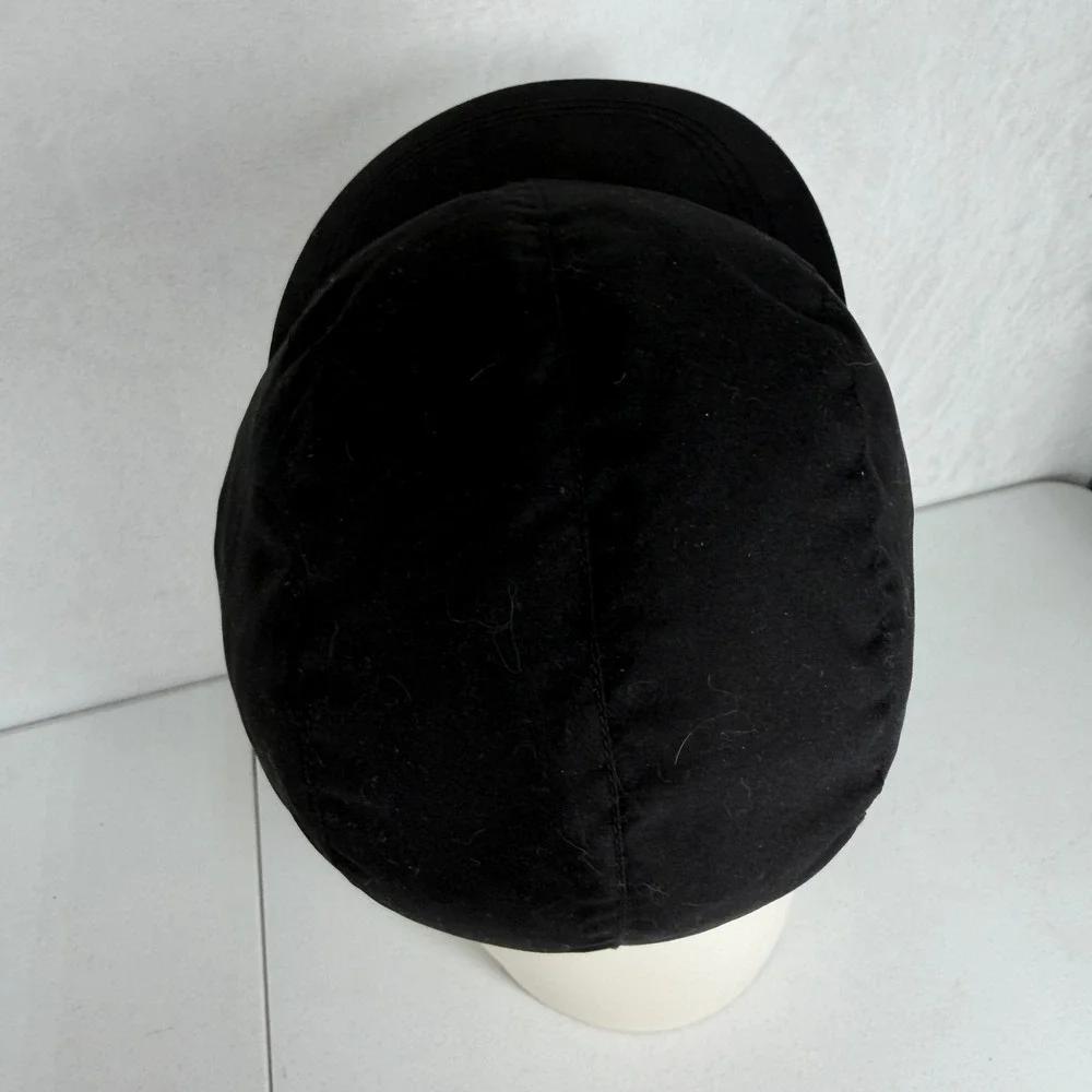 Eddie Bauer S / M Trapper Cap Down Insulated Ear Flap Quilted Hat Black Warm
